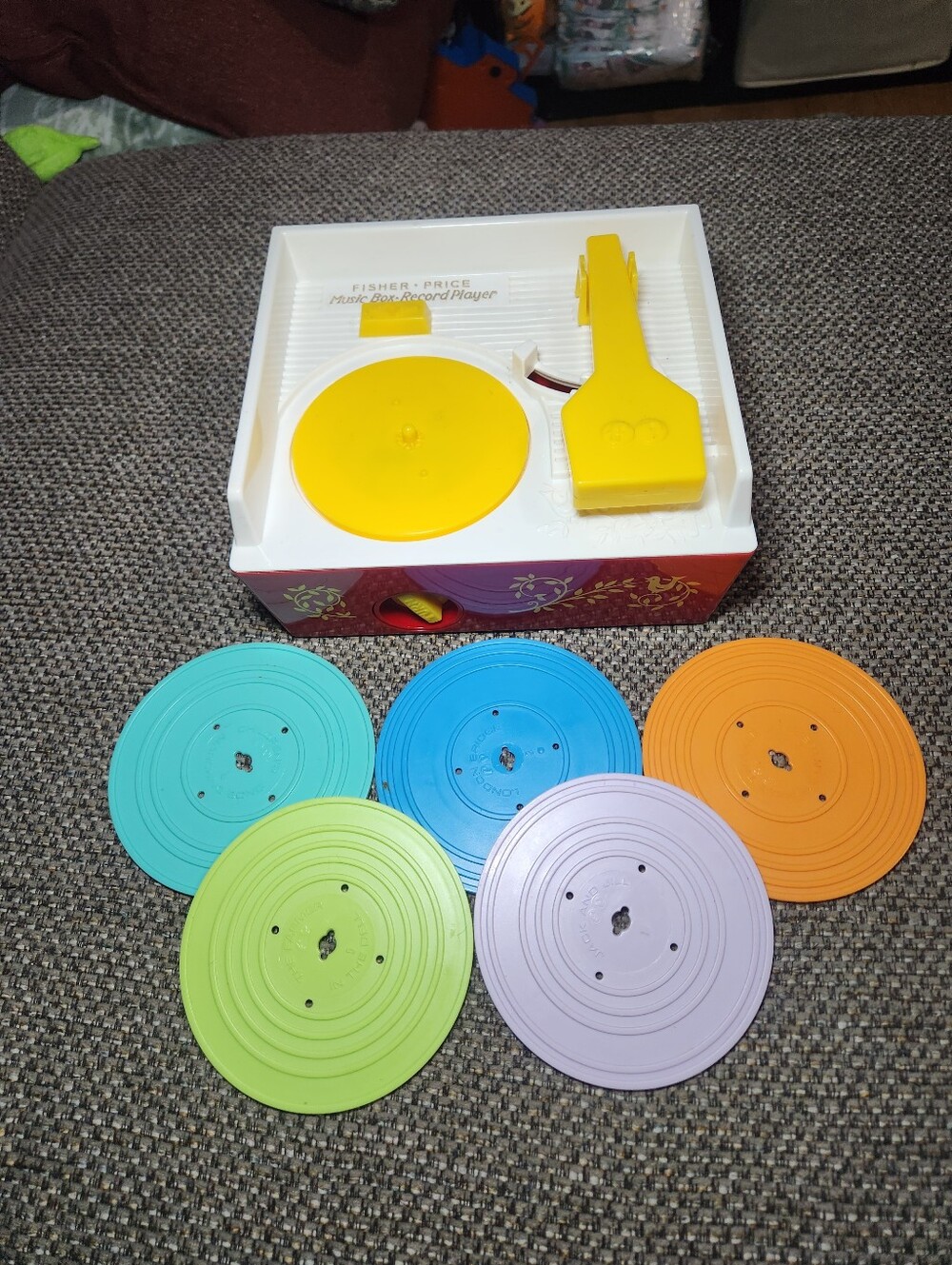 Fisher-Price Music Box Record Player with 5 Records 2014 Mattel Toy WORKS